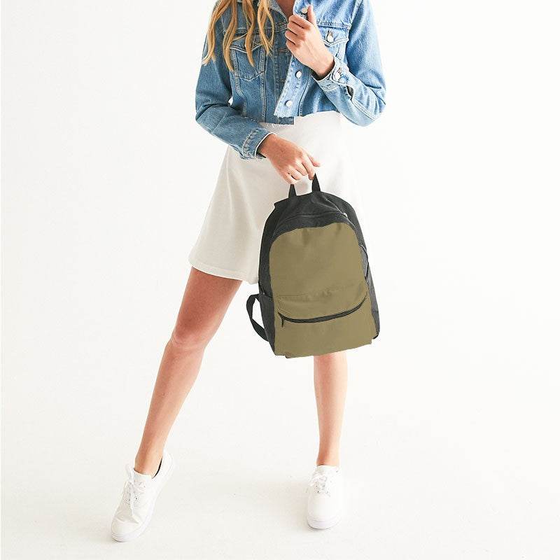Medium Fully-Muted Yellow Canvas Backpack (Y-FM-ME) - Woman
