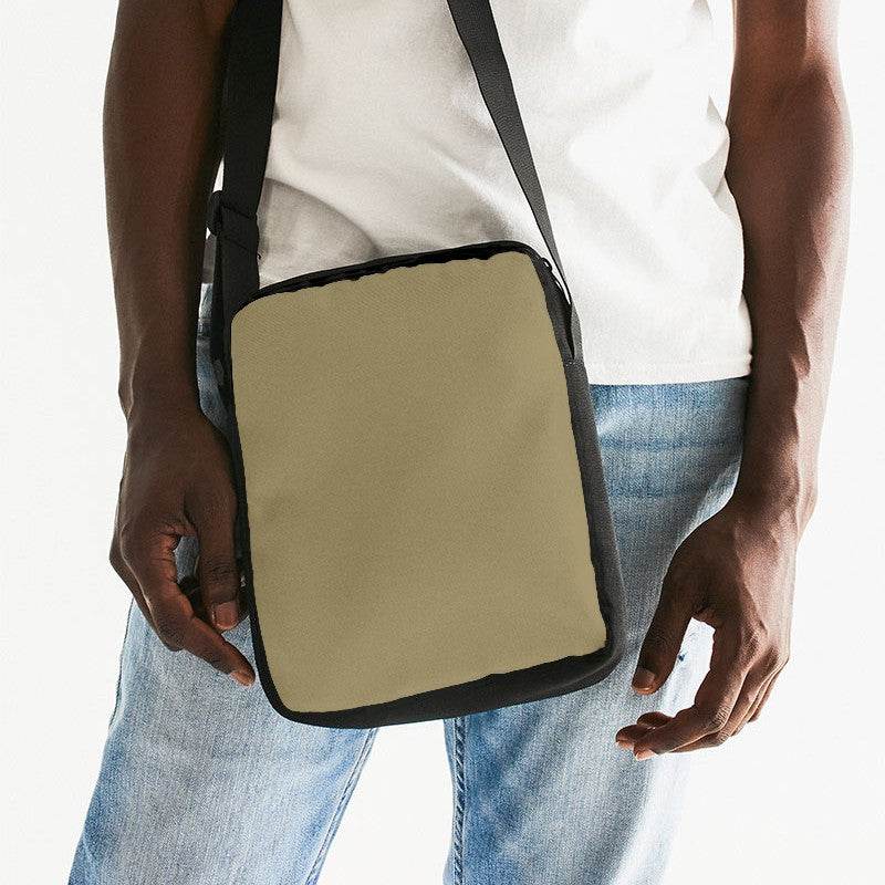Medium Fully-Muted Yellow Messenger Pouch (Y-FM-ME) - Man Front CloseUp