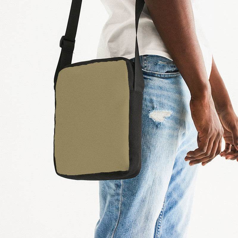 Medium Fully-Muted Yellow Messenger Pouch (Y-FM-ME) - Man Side CloseUp