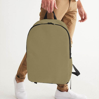 Medium Fully-Muted Yellow Waterproof Backpack (Y-FM-ME) - Man Holding CloseUp