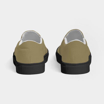 Medium Fully-Muted Yellow Women's Slip-On Canvas Sneakers (Y-FM-ME) - Back