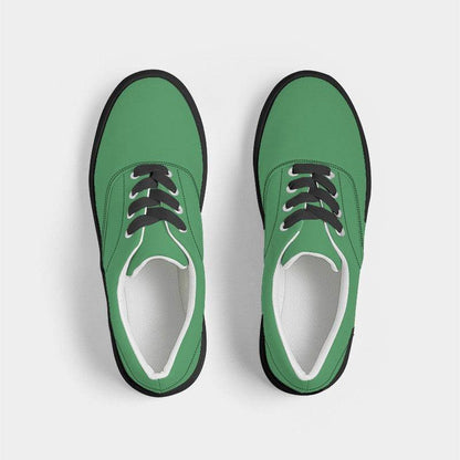 Medium Green Men's Canvas Sneakers (G-ME-ME) - Top