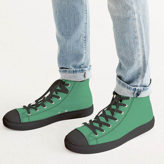 Medium Green Men's High-Top Canvas Sneakers (BGG3-ME-ME) - Man CloseUp