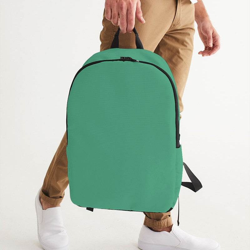 Medium Green Waterproof Backpack (BGG2-ME-ME) - Man Holding CloseUp