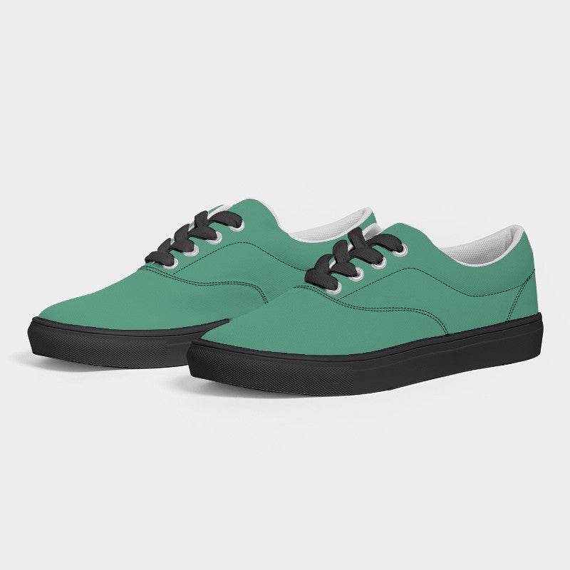 Medium Green Women's Canvas Sneakers (BGG2-ME-ME) - Side 3