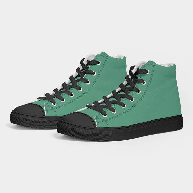 Medium Green Women's High-Top Canvas Sneakers (BGG2-ME-ME) - Side 3