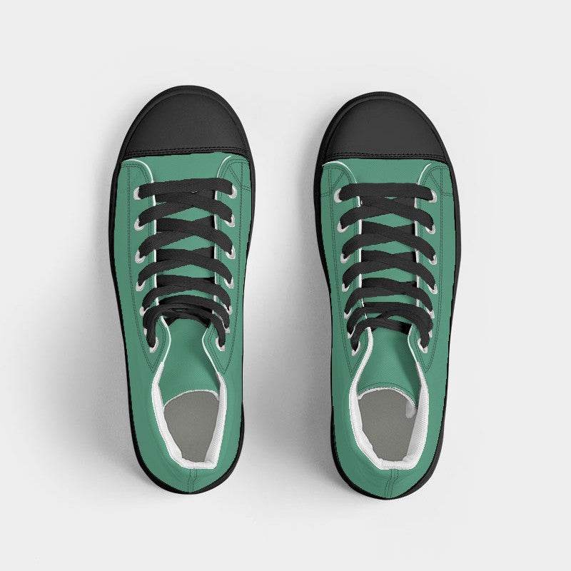 Medium Green Women's High-Top Canvas Sneakers (BGG2-ME-ME) - Top