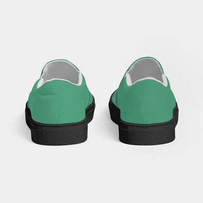Medium Green Women's Slip-On Canvas Sneakers (BGG2-ME-ME) - Back