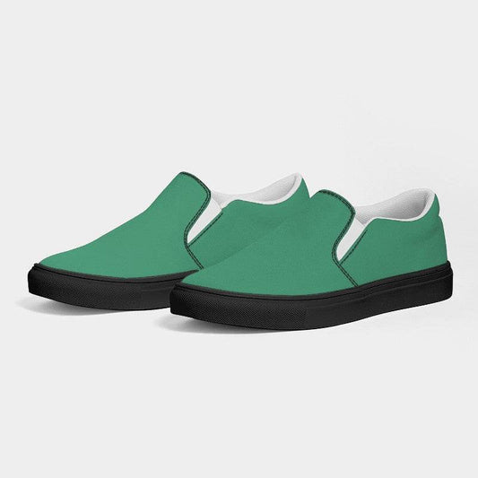 Medium Green Women's Slip-On Canvas Sneakers (BGG2-ME-ME) - Side 3