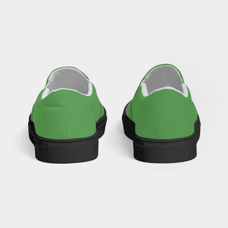 Medium Green Women's Slip-On Canvas Sneakers (GL1-ME-ME) - Back