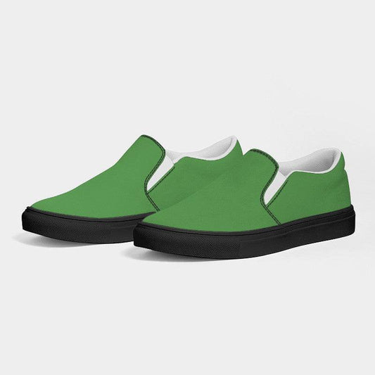 Medium Green Women's Slip-On Canvas Sneakers (GL1-ME-ME) - Side 3