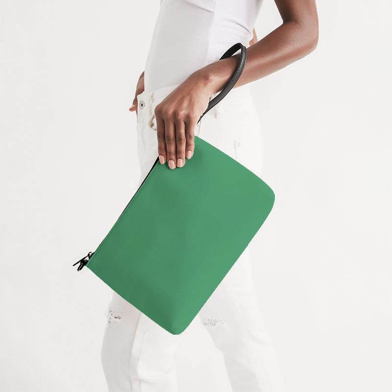 Medium Green Zip Pouch (BGG3-ME-ME) - Side Holding