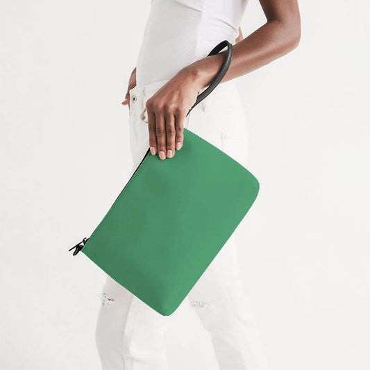 Medium Green Zip Pouch (BGG3-ME-ME) - Side Holding