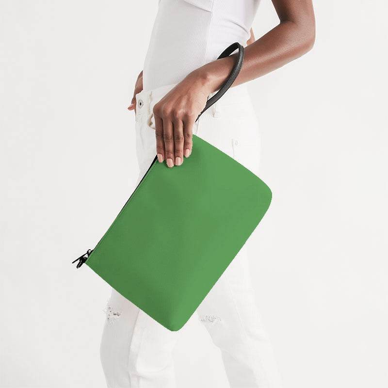 Medium Green Zip Pouch (GL1-ME-ME) - Side Holding