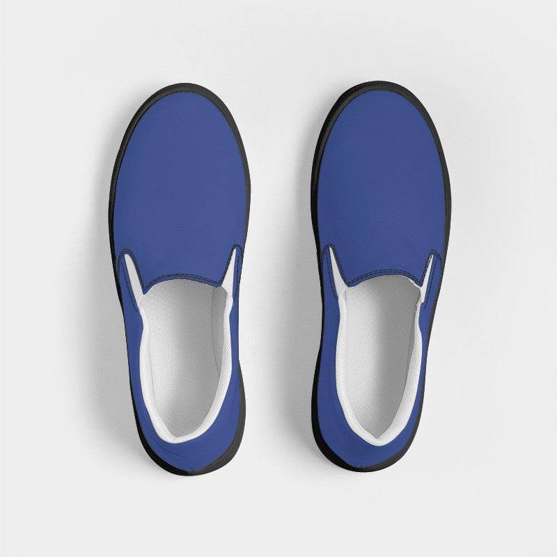 Medium Indigo Men's Slip-On Canvas Sneakers (I-ME-ME) - Top