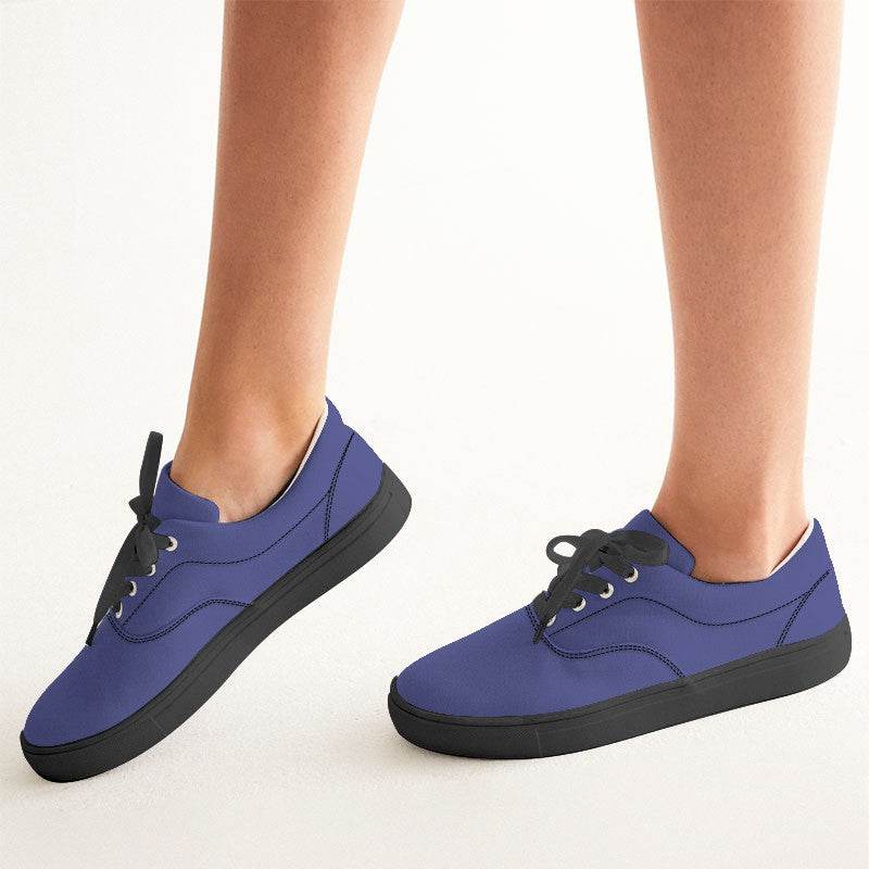 Medium Indigo Women's Canvas Sneakers (PUI3-ME-ME) - Woman CloseUp