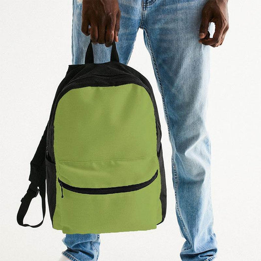 Medium Lime Canvas Backpack (L-ME-ME) - Man Holding