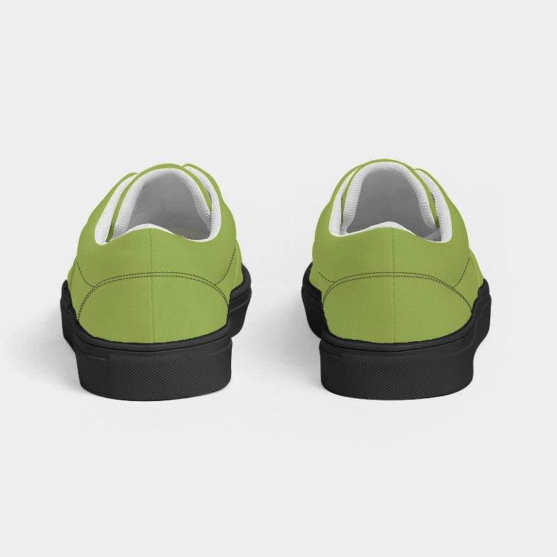 Medium Lime Men's Canvas Sneakers (L-ME-ME) - Back