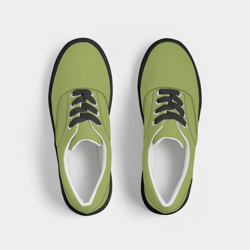 Medium Lime Men's Canvas Sneakers (L-ME-ME) - Top