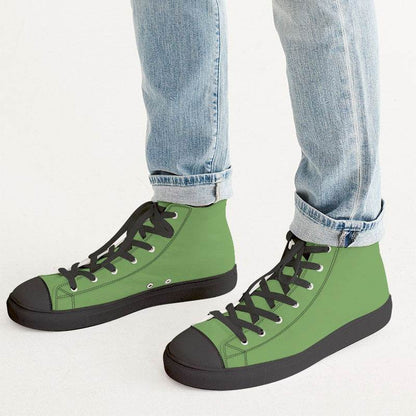 Medium Lime Men's High-Top Canvas Sneakers (GL2-ME-ME) - Man CloseUp