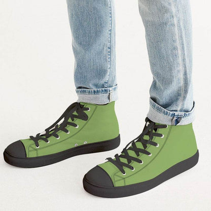 Medium Lime Men's High-Top Canvas Sneakers (GL3-ME-ME) - Man CloseUp
