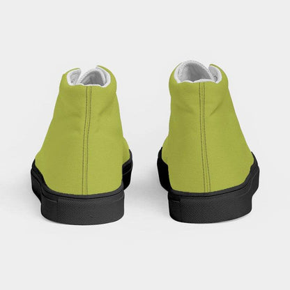 Medium Lime Men's High-Top Canvas Sneakers (LY1-ME-ME) - Back