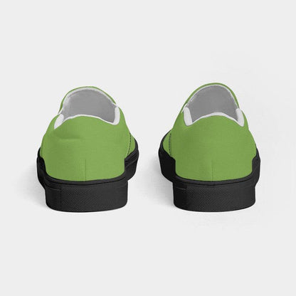 Medium Lime Men's Slip-On Canvas Sneakers (GL3-ME-ME) - Back