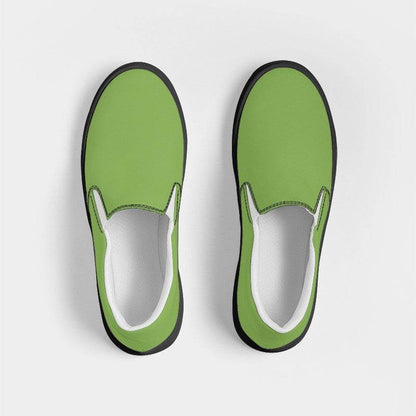 Medium Lime Men's Slip-On Canvas Sneakers (GL3-ME-ME) - Top