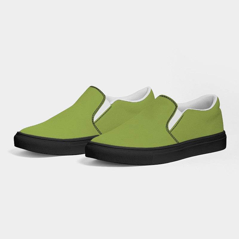 Medium Lime Men's Slip-On Canvas Sneakers (L-ME-ME) - Side 3