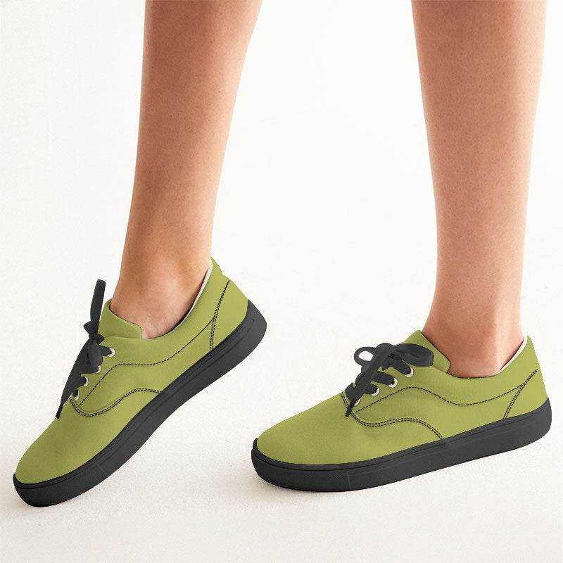 Medium Lime Women's Canvas Sneakers (LY1-ME-ME) - Woman CloseUp