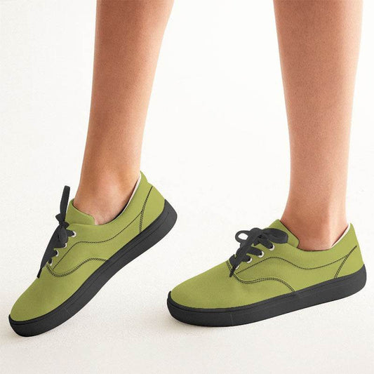 Medium Lime Women's Canvas Sneakers (LY1-ME-ME) - Woman CloseUp