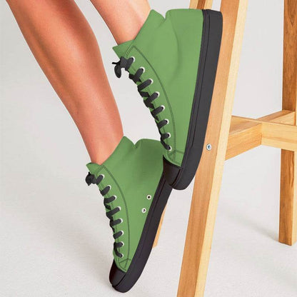 Medium Lime Women's High-Top Canvas Sneakers (GL2-ME-ME) - Woman CloseUp