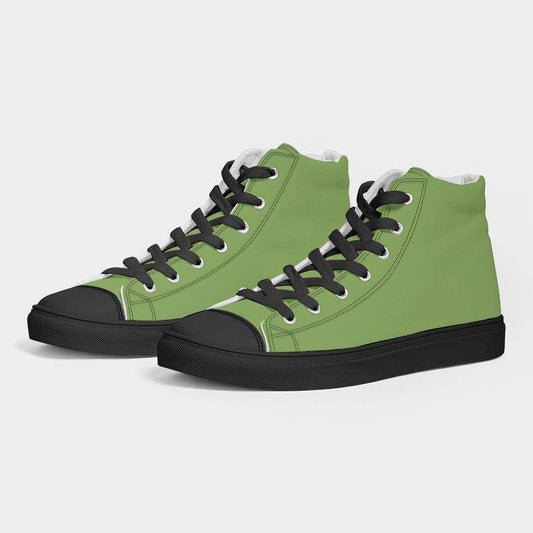 Medium Lime Women's High-Top Canvas Sneakers (GL3-ME-ME) - Side 3