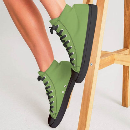 Medium Lime Women's High-Top Canvas Sneakers (GL3-ME-ME) - Woman CloseUp