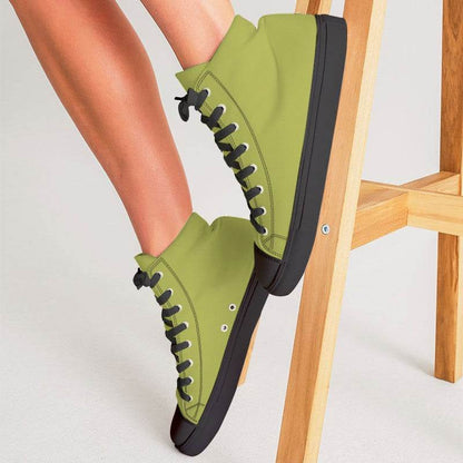 Medium Lime Women's High-Top Canvas Sneakers (LY1-ME-ME) - Woman CloseUp