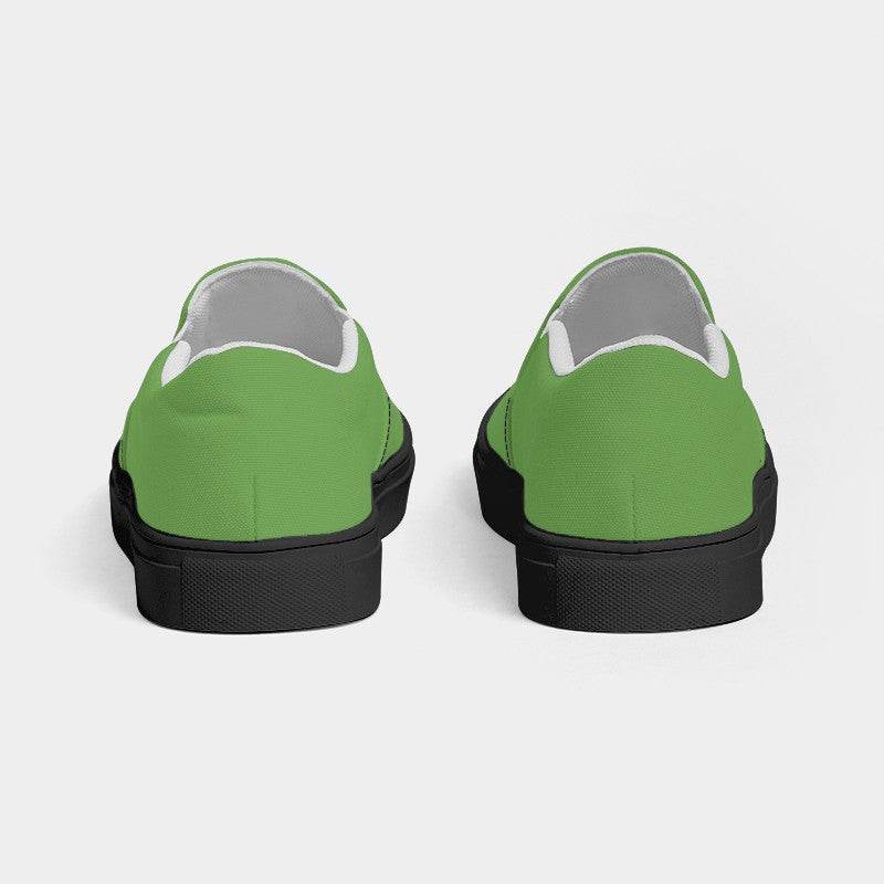 Medium Lime Women's Slip-On Canvas Sneakers (GL2-ME-ME) - Back