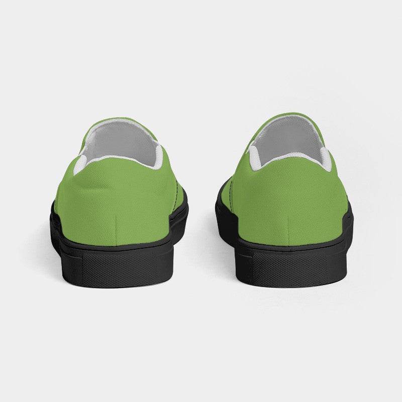 Medium Lime Women's Slip-On Canvas Sneakers (GL3-ME-ME) - Back