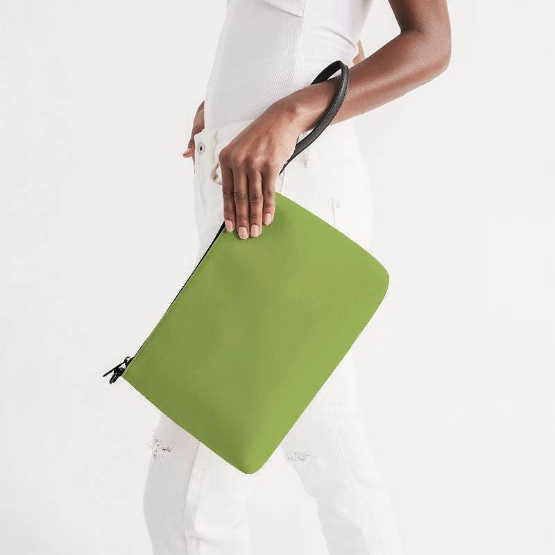 Medium Lime Zip Pouch (L-ME-ME) - Side Holding
