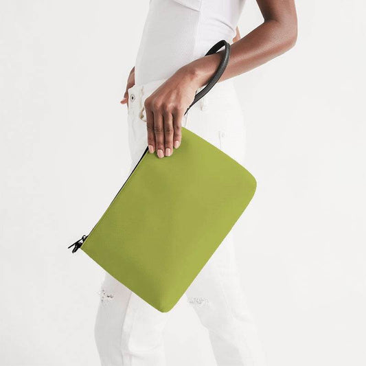 Medium Lime Zip Pouch (LY1-ME-ME) - Side Holding