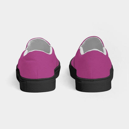 Medium Magenta Men's Slip-On Canvas Sneakers (PIM2-ME-ME) - Back