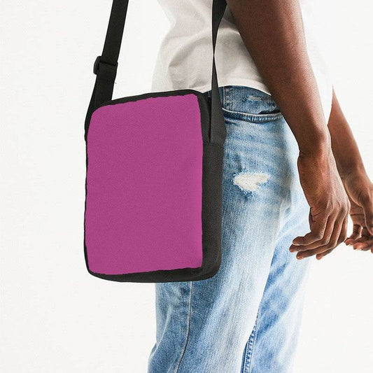 Medium Magenta Messenger Pouch (PIM2-ME-ME) - Man Side CloseUp