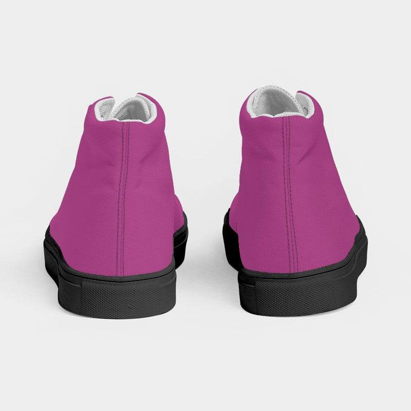 Medium Magenta Women's High-Top Canvas Sneakers (PIM2-ME-ME) - Back