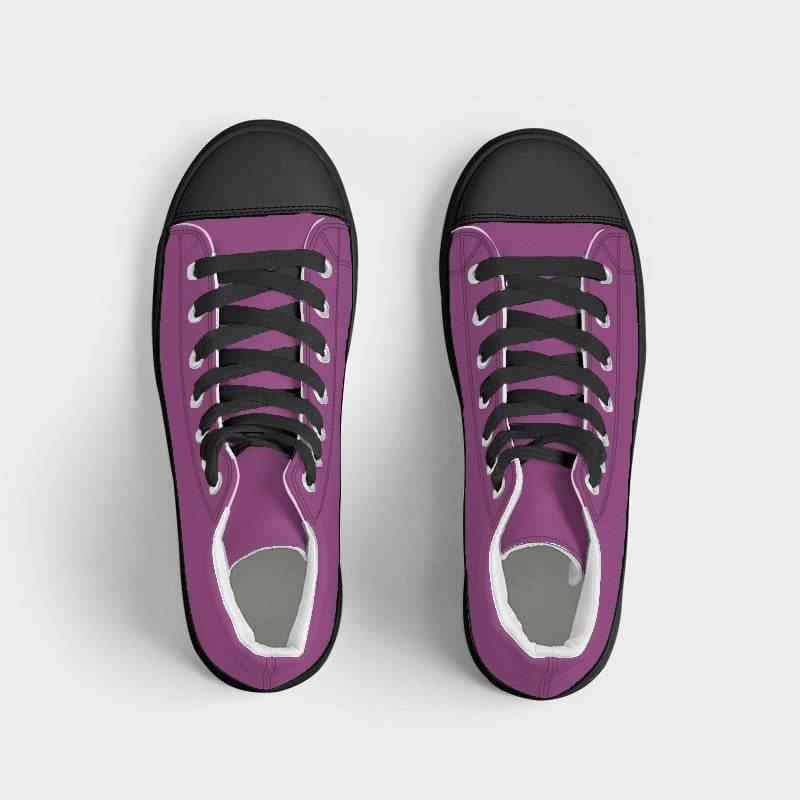 Medium Magenta Women's High-Top Canvas Sneakers (PIM3-ME-ME) - Top