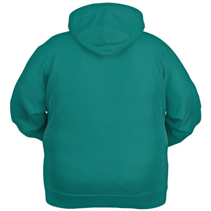 Medium Midtone Blue-Green Hoodie (C80M0Y40K45) - Ghost Back PLUS