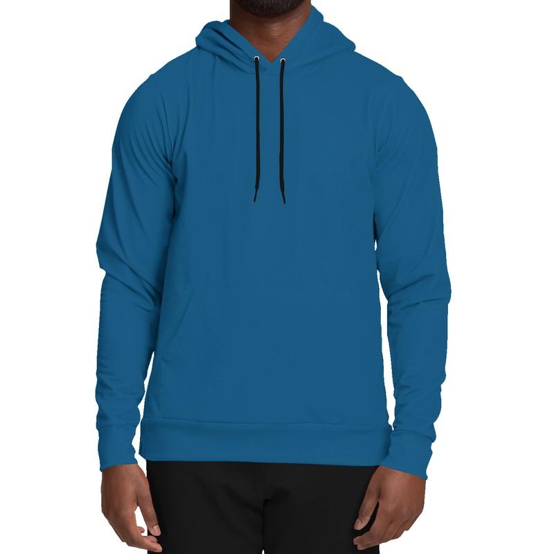 Medium Midtone Blue Hoodie (C80M40Y0K45) - Man Front