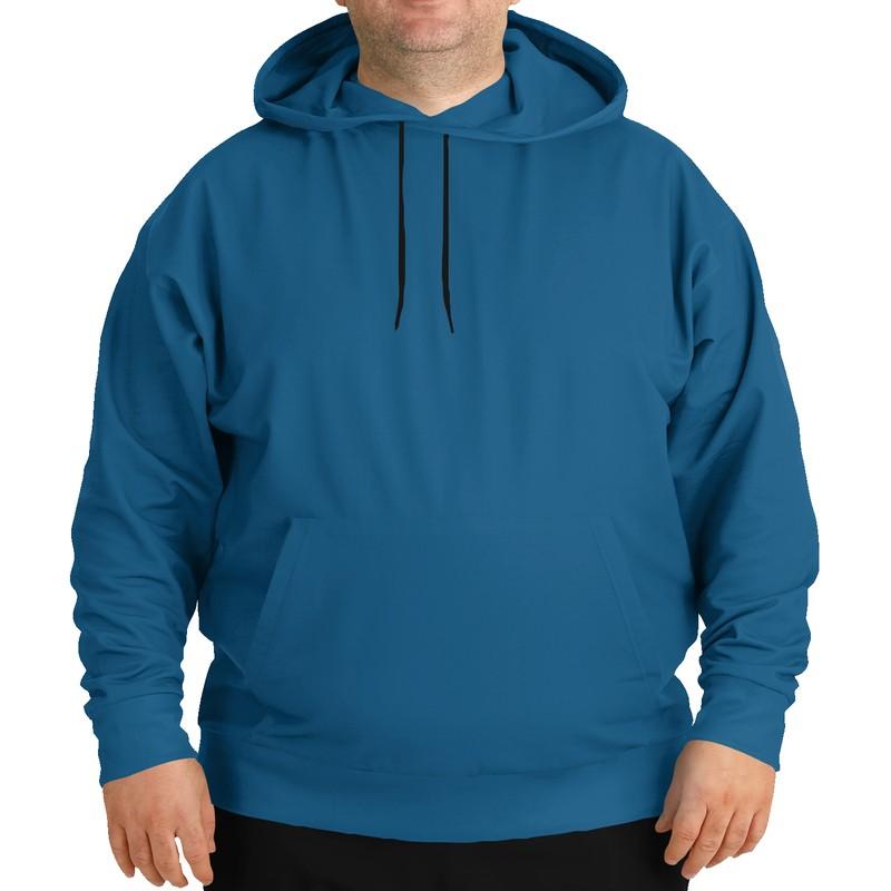 Medium Midtone Blue Hoodie (C80M40Y0K45) - Man Front PLUS