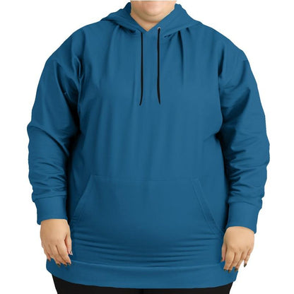 Medium Midtone Blue Hoodie (C80M40Y0K45) - Woman Front PLUS