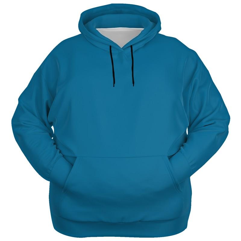 Medium Midtone Cyan Hoodie (C80M20Y0K45) - Ghost Front PLUS