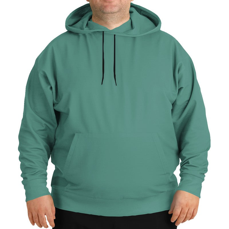 Medium Muted Blue-Green Hoodie PLUS (BG-MU-ME) - Man Front PLUS