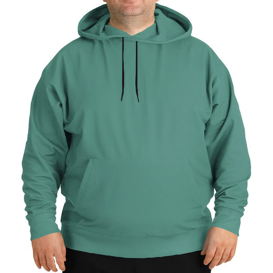 Medium Muted Blue-Green Hoodie PLUS (BG-MU-ME) - Man Front PLUS